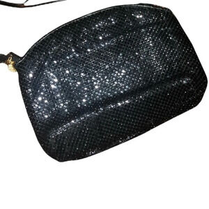 La Regale Black Crystal Mesh Evening Purse Formal purse Glam Holiday Bag